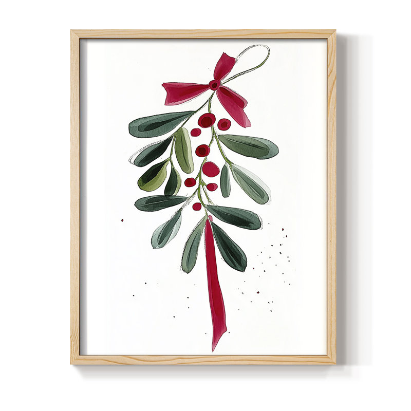 «Christmas Holiday Art Cxxiii», reproduction d'art encadrée - bois massif, H 21 po x l 17 po, Naturel