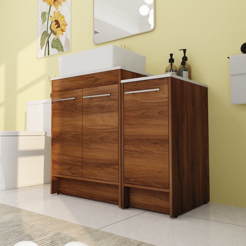 Meuble-lavabo simple 35,46 po avec comptoir en céramique