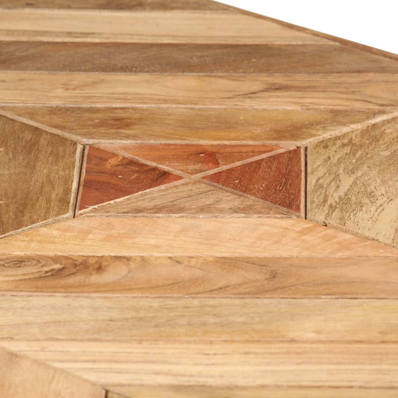 Dining Table Kitchen Dining Room Table Solid Acacia and Mango Wood, 27.56'' W x 55.12'' L, Light Brown, White