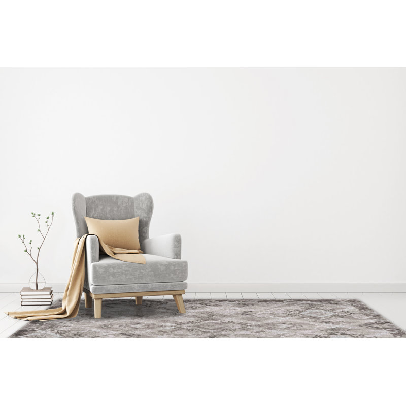 Tapis gris à motif géométrique Agadir, Rectangulaire 6 pi 2 po x 9 pi 6 po