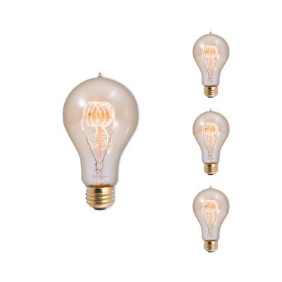 25 Watt Equivalent, A19 Incandescent, Antique Dimmable Light Bulb, E26/Medium (Standard) Base