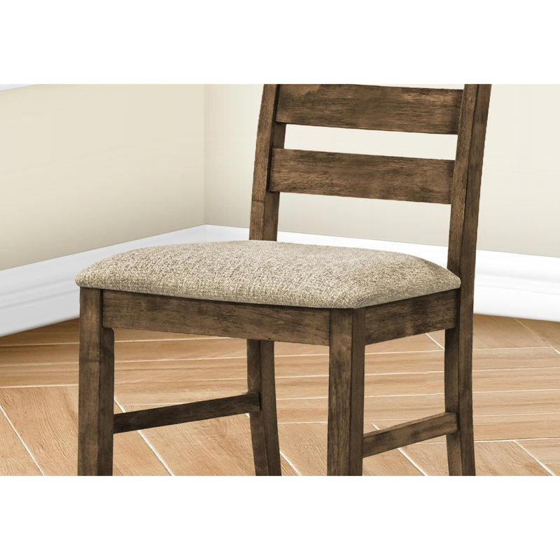 Ensemble de 2 chaises de cuisine transitionnelles de 38 po de hauteur, rembourrées en brun, finition antique pour les chaises de salle à manger décontractées de 2, hauteur 37,5 po, tissu d'ameublement en tissu brun, style fort