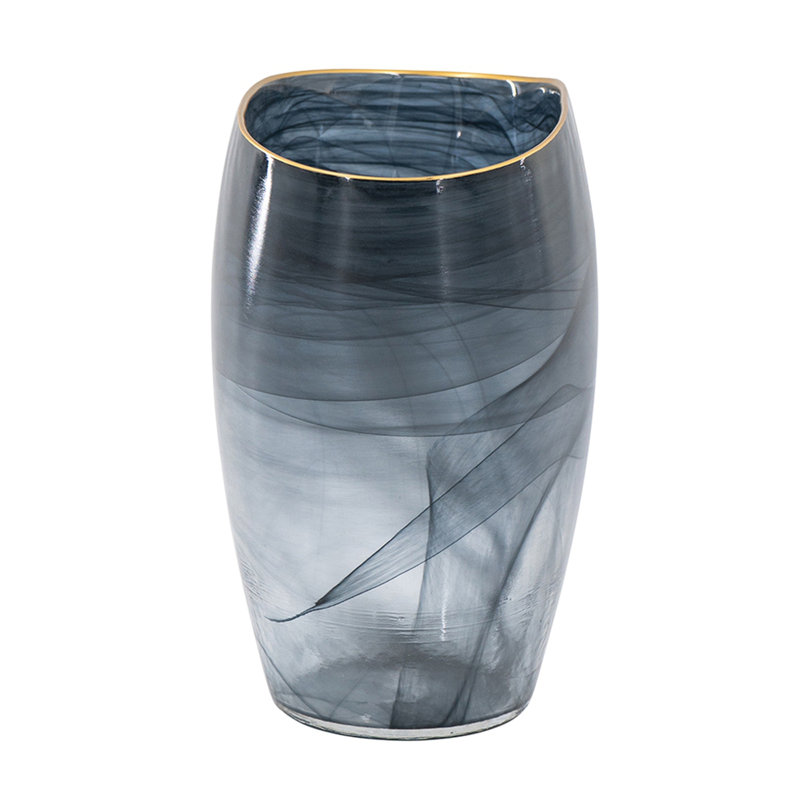 Smokey Black Glass Vase
