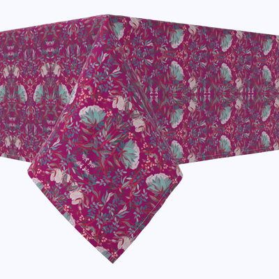 Rectangular Tablecloth, 100% Cotton, Floral 53