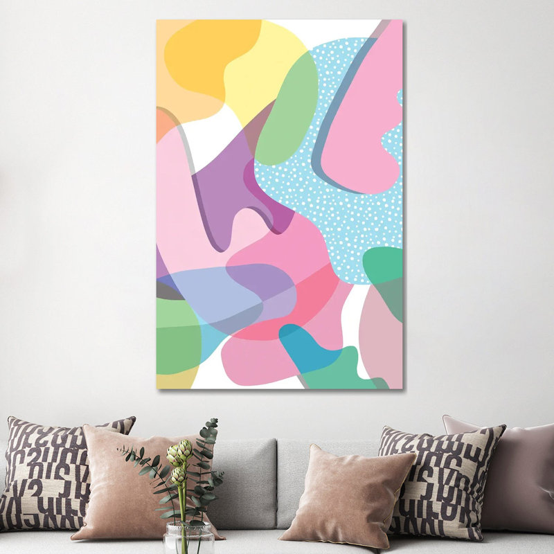 Colourful Organic Happy Shapes - Wrapped Canvas Graphic Art - Wrapped Canvas Print, 152.5 cm H x 101.5 cm W