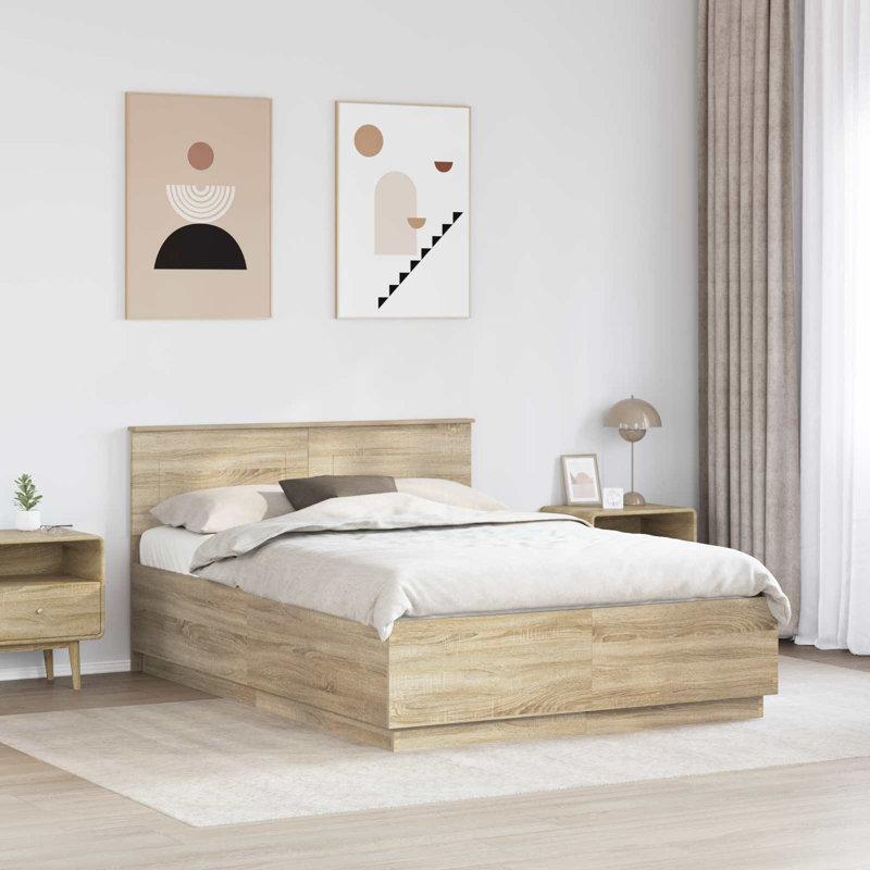 Bed, European Double (140 x 200 cm), Sonoma Oak