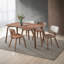 Ensemble de 2 chaises d'appoint au fini noyer avec dossier courbé rembourré blanc, design ergonomique pour un repas confortable