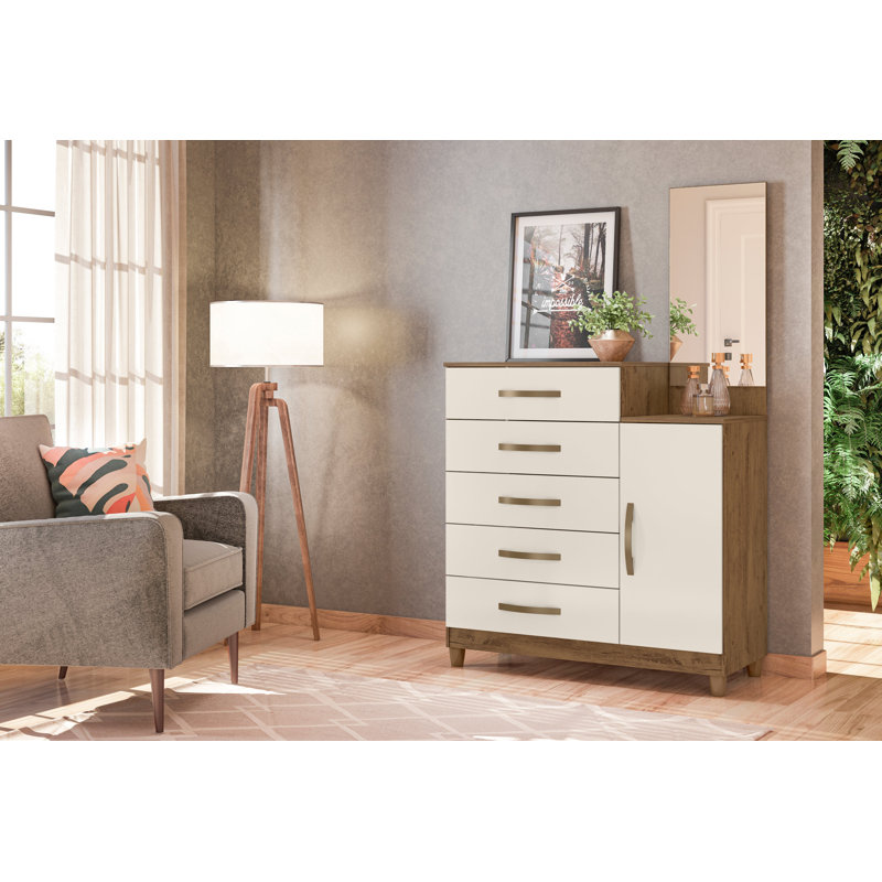 Raycine Accent Chest, Brown/Off White	