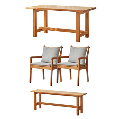 Simple And Durable Thick Cherry Wood Dining Table