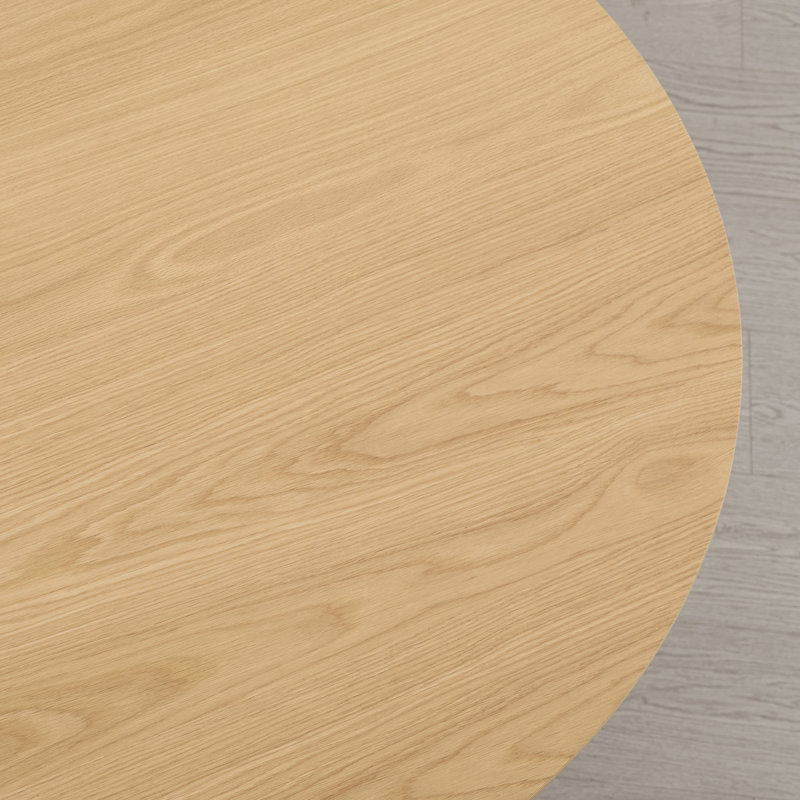 Table de salle à manger moderne en bois avec base en bois massif, Chêne