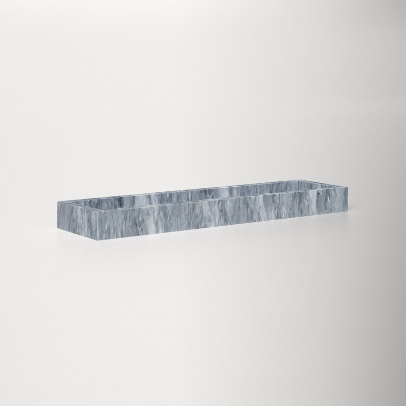 Graciela Marble Bathroom Tray, Cloud Gray