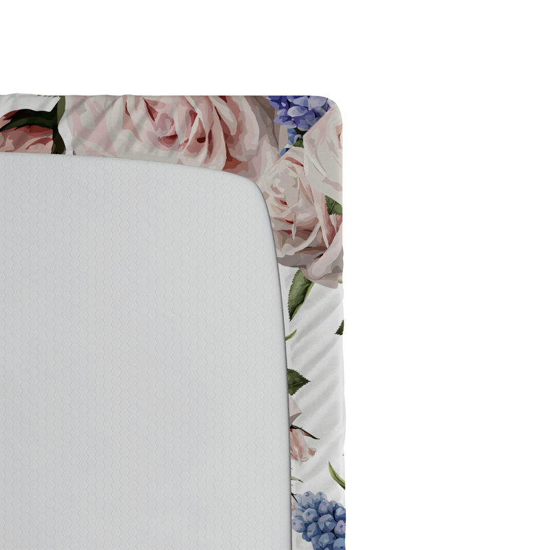 Drap-housse à motif floral Ambesonne, Drap-housse de taille simple, Lavande, bleu, rosé / floral