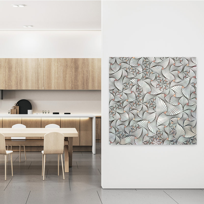Art contemporain, art géométrique élégant et rêveur, H 48 po x l 48 po