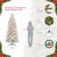 Sapin de Noël artificiel mince blanc et vert 7,5 pi avec 500 lumières multicolores Fraser