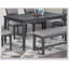 Ensemble de salle à manger 6 pièces avec table en bois d'hévéa, 4 chaises d'appoint et banc Modern