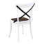 Chaises de salle à manger rustiques et modernes, 2 pièces, dossier en métal contrastant, blanc antique, structure en bois massif de 2 pièces, finition blanche, construction