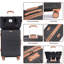 Ensemble de bagage 6 pièces, valise rigide de voyage en ABS avec serrure TSA, noir