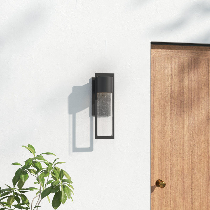 Bandit Solid Aluminum 15.5" H X 4.5" W Outdoor Wall Light, Black, Incandescent, Small