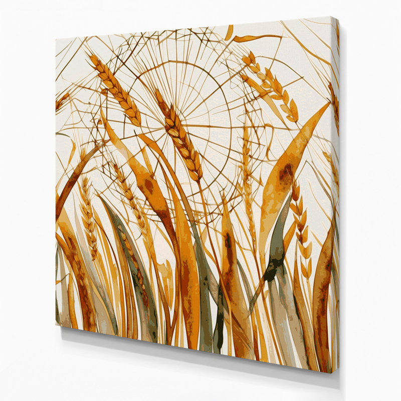 "Thanksgiving Clean Line Harvest", art mural sur toile beige, H 12 po x l 12 po