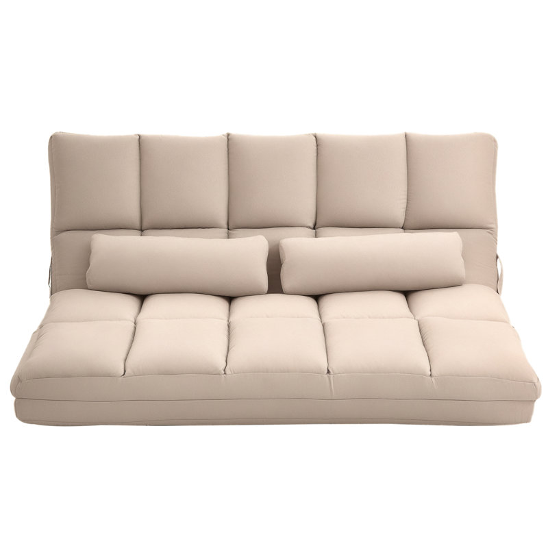 Canapé convertible Kinta, Suède beige, H 23,5 po x l 51,25 po x P 28,75 po