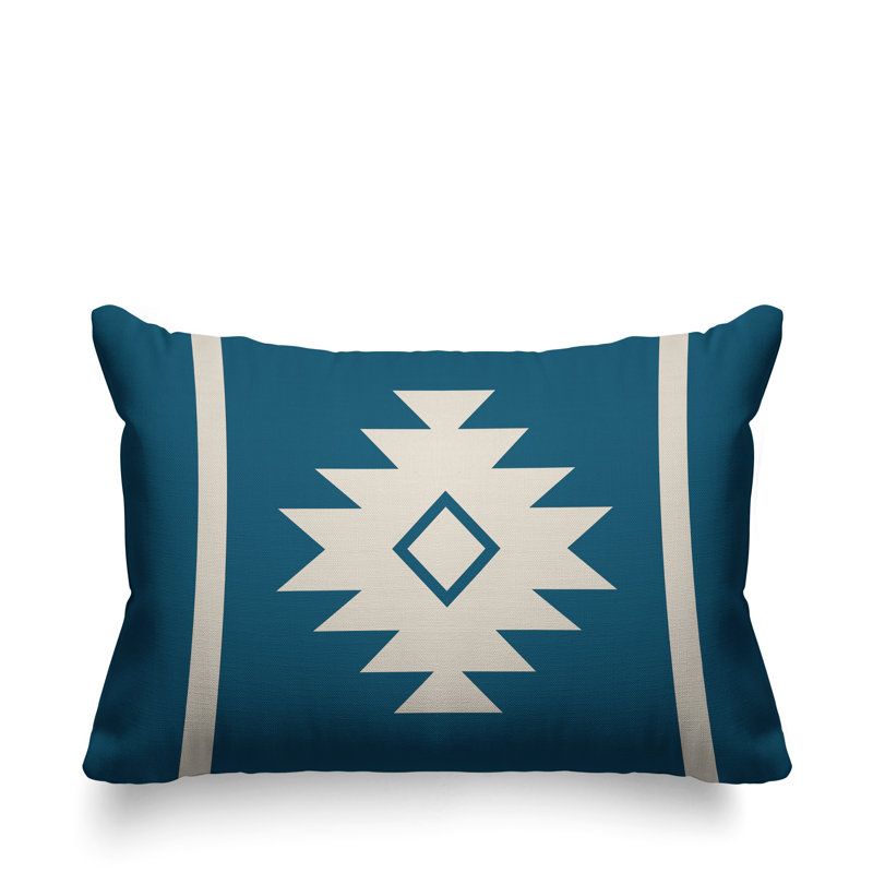 Coussin décoratif intérieur / extérieur Wapi Southwestern, Turquoise