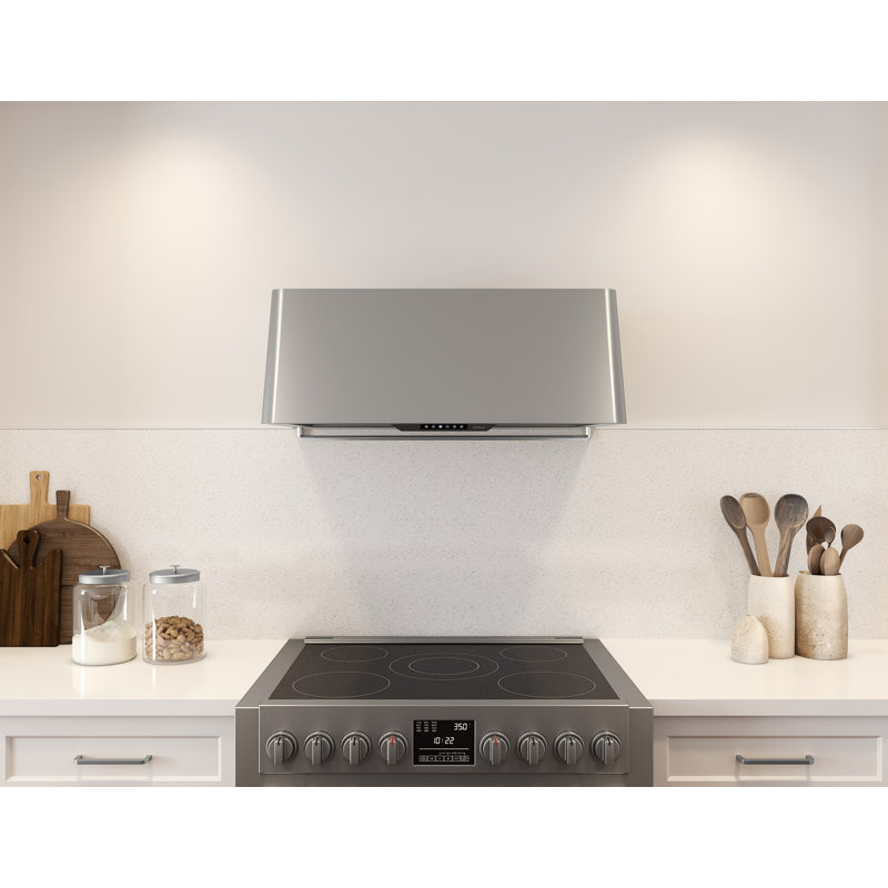 Zephyr Mesa 90 cm. Wall Mount Range Hood with LED Lights, Stainless Steel