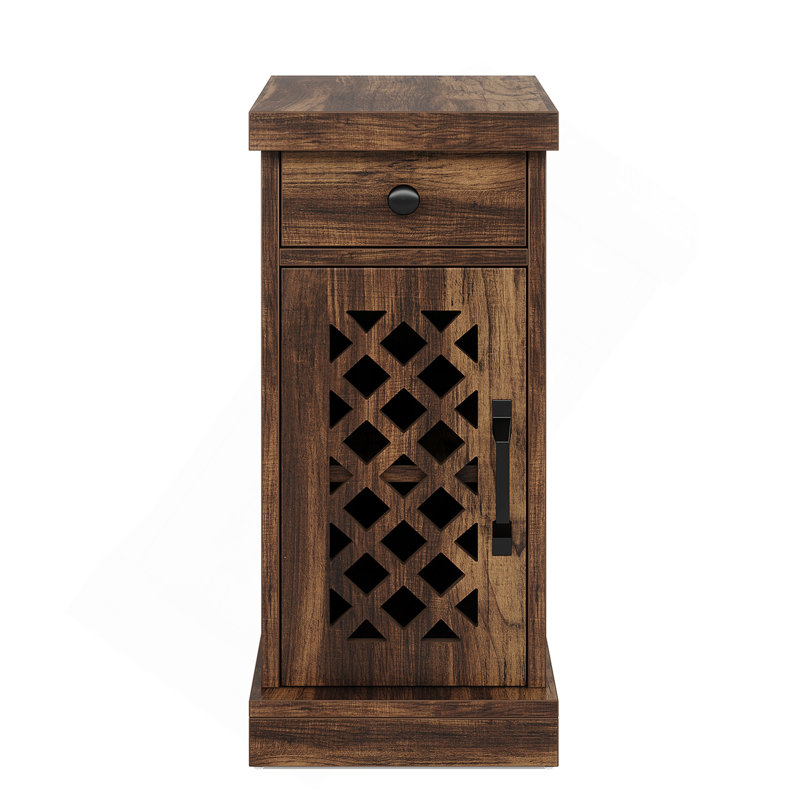 Table d'appoint Farmhouse avec abri de rangement, tiroir et armoire