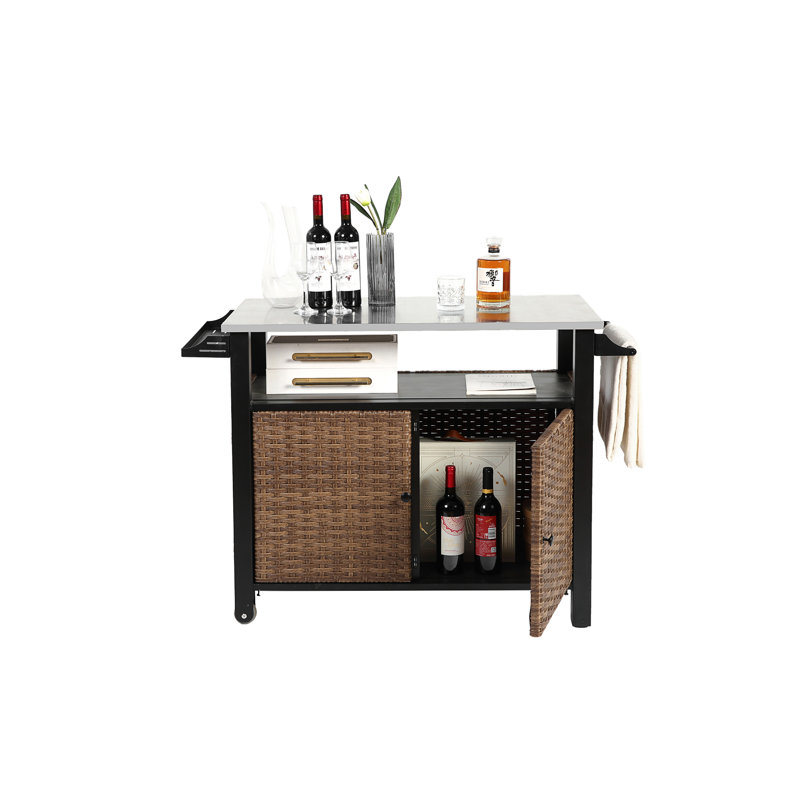 Chariot à roulettes et armoire de rangement pour îlot de cuisine pour l'extérieur