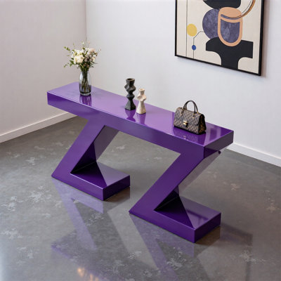 Purple Z Shape Art Display Table