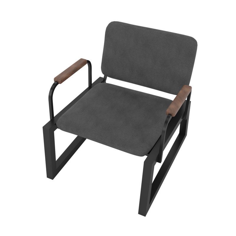 Fauteuil d'appoint en acier Whythe, Noir, Noir