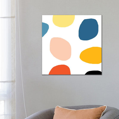 Coloured Dots 1 Piece Wrapped Canvas Wall Art
