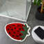Red Strawberry Rug Shaped Bath Mat