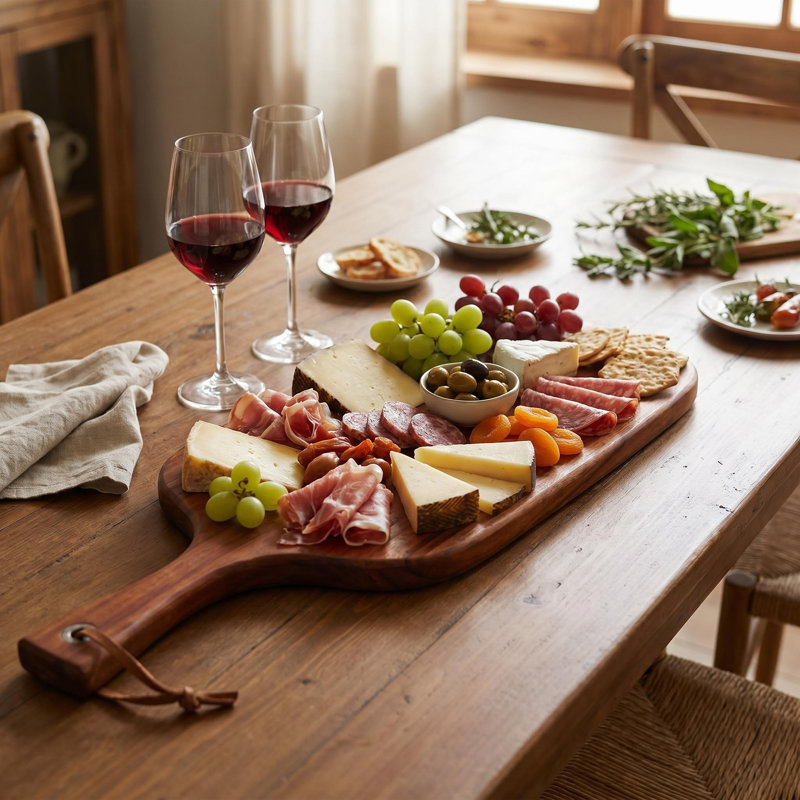 Ensemble de 3 planches à découper en bois d'acacia, planches à découper en bois pour la préparation des repas, le service, la charcuterie et la cuisine