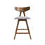 2 tabourets de comptoir rembourrés gris foncé - structure en bois d'hévéa de revêtement Mid-Century