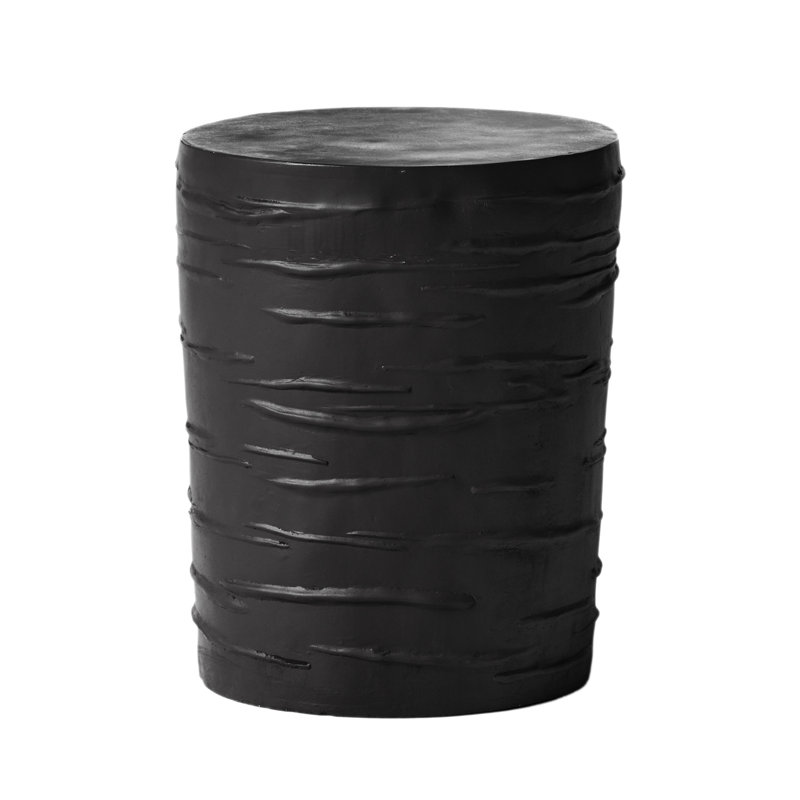 Black Concrete Side Table 16 Birch, Lightweight, 15.38 In. X 15.58 In., Patio Decor Option Birch Lightweight For Patio, Black, Depth Width Height