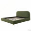 Lit plateforme tapissier avec tissu en velours
