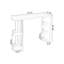 Nut-brown + Black Straight Solid Wood + Iron Bar Table-1080890868