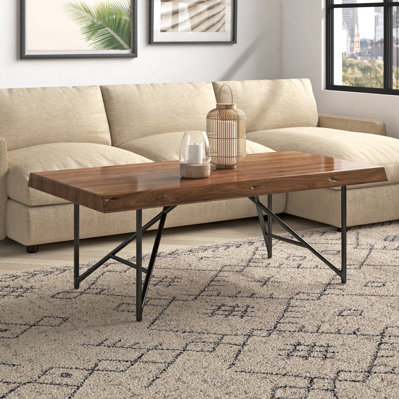 Winschoten Live Edge Coffee/Cocktail Table, Light Walnut