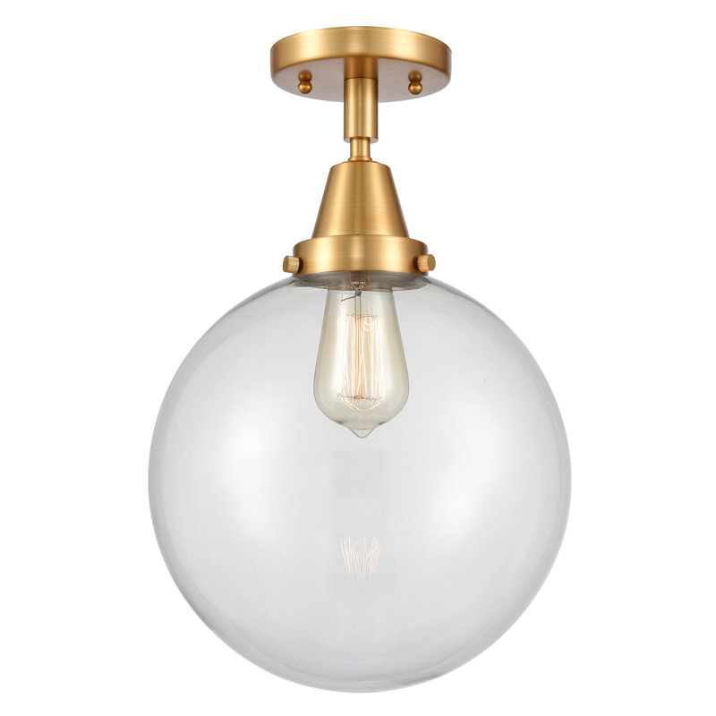 Plafonnier encastré en verre DEL Alfonsa, Ampoule non incluse, Oui, Or satiné