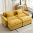 86'' Wide Comfy Cloud Couch Sectional Loveseat Sofa With 2 Ottoman