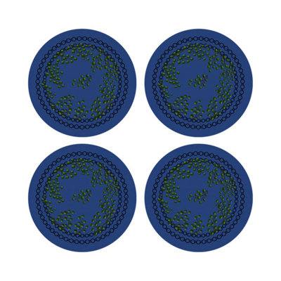 Christmas Berries Vegan Leather Round Pebble Placemat