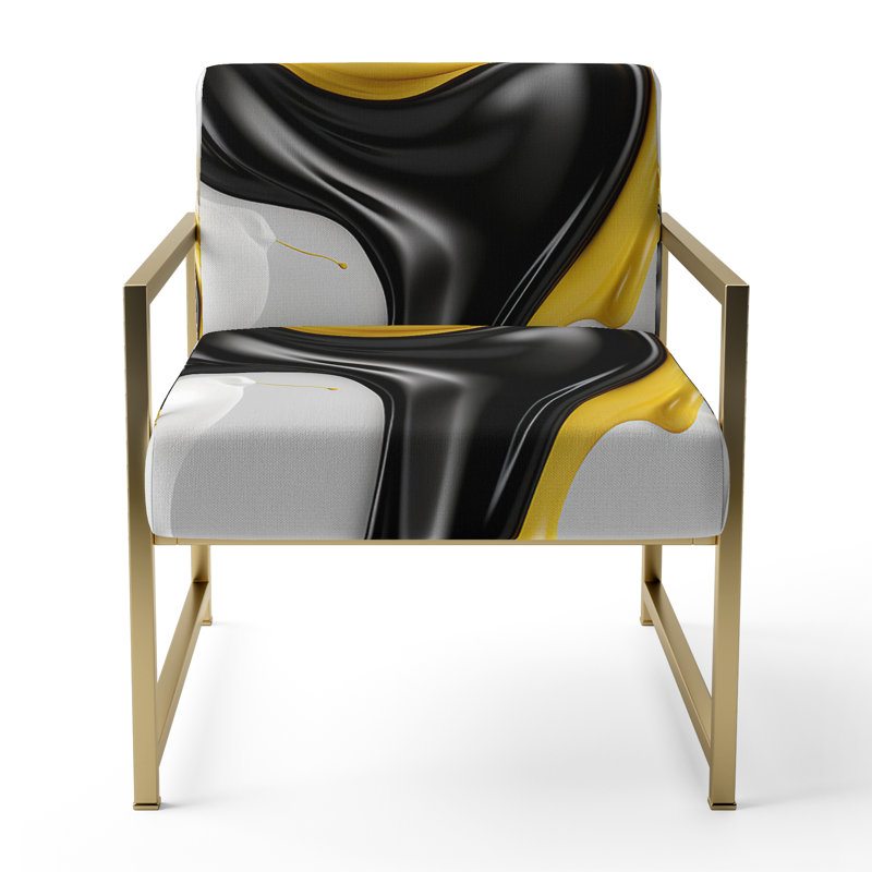 Chaise d'appoint rembourrée liquide, Doré