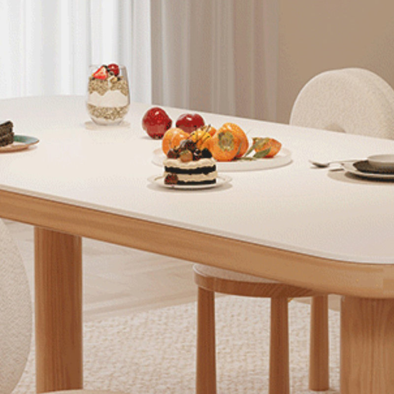 Creamy Style Simple Exquisite Rock Slab Table, Brown, 29.52"H x 62.99"L x 31.49"W