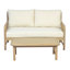 Ensemble de causeuse et de table basse en bois d'acacia moderne d'extérieur Meriton avec dossier en rotin PE-131927874