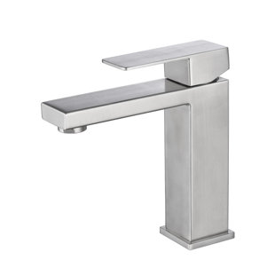 Single Handle Stainless Steel Bathroom Sink Faucet