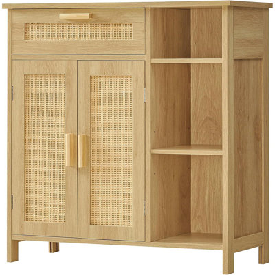 Floor Storage Cabinet with Doors and Shelves