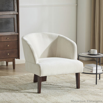 Chaise d'appoint rembourrée en tissu doux avec pieds en bois pour la lecture