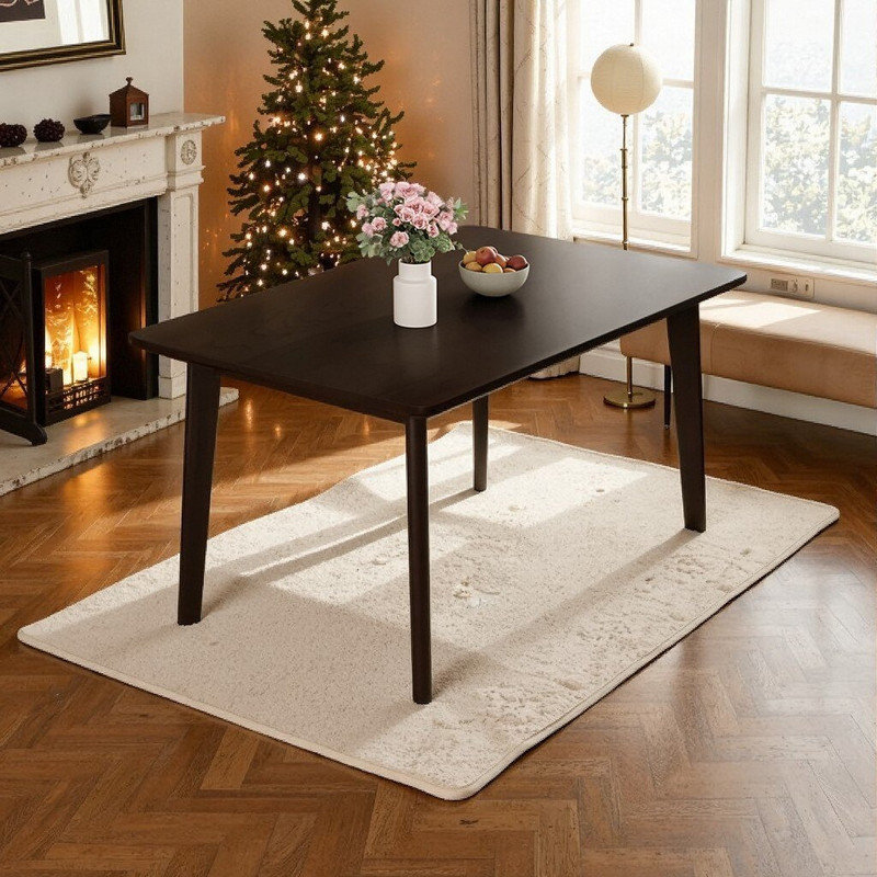 Table de salle à manger avec structure en bois massif, table multifonctionnelle L 47,24 x l 29,53 x H 30, Espresso