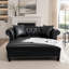 Méridienne de 63 po avec 2 coussins, causeuse surdimensionnée en similicuir pour un maximum de confort et de style-683329288