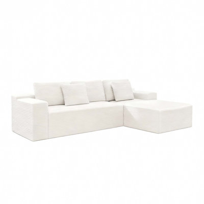 104.3*68.9"Modular sectional sofa seat,Upholstered compressed couch for living room,Bedroom,Apartment,No assembly required,2PC free combination,Plush corduroy fabric